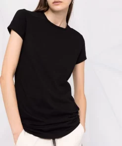 ( Nouvelle Collection ) Rick Owens T-shirt à Coupe Mi-longue 09 BLACK -Rick Owens Soldes 17728784 37448224 600