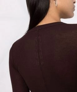 ( Nouvelle Collection ) Rick Owens 64 OXBLOOD Débardeur En Maille Nervurée Femme -Rick Owens Soldes 17728792 37447306 600