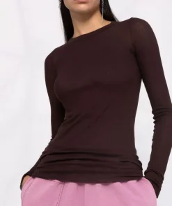 ( Nouvelle Collection ) Rick Owens 64 OXBLOOD Débardeur En Maille Nervurée Femme -Rick Owens Soldes 17728792 37447341 600