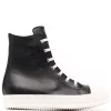 ( Nouvelle Collection ) Rick Owens Baskets Montantes En Cuir 9111 BLACK/MILK/MILK -Rick Owens Soldes 17737688 37267793 600