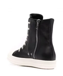 ( Nouvelle Collection ) Rick Owens Baskets Montantes En Cuir 9111 BLACK/MILK/MILK -Rick Owens Soldes 17737688 37269913 600
