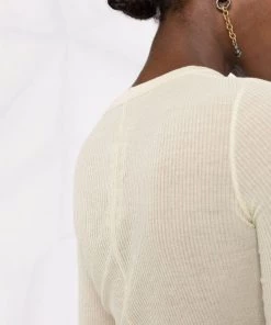 ( Nouvelle Collection ) Rick Owens Débardeur En Maille Fine Nervurée 32 VANILLA -Rick Owens Soldes 17738988 37464946 600