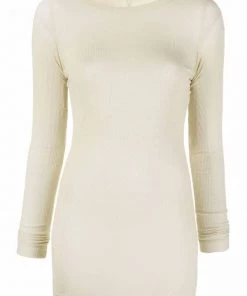 ( Nouvelle Collection ) Rick Owens Débardeur En Maille Fine Nervurée 32 VANILLA