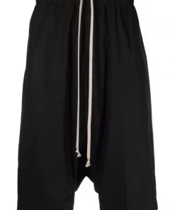 ( Positively Conscious ) Rick Owens Short Sarouel à Lien De Resserrage 09 BLACK