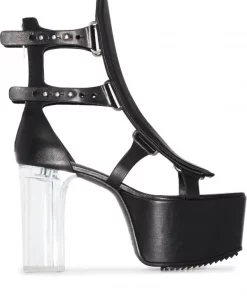 Rick Owens Sandales Spartan 135 Mm à Plateforme 090 BLACK