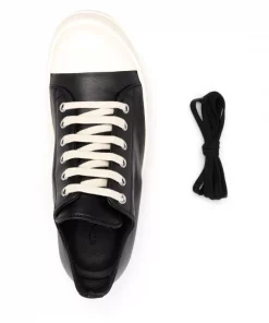 ( Nouvelle Collection ) Rick Owens Baskets Montantes à Lacets 9111 BLACK/MILK/MILK -Rick Owens Soldes 17746427 37258491 600