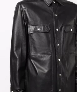 ( Nouvelle Collection ) Rick Owens Veste En Cuir à Boutonnière Homme -Rick Owens Soldes 17747913 37270320 600
