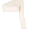 ( Nouvelle Collection ) Rick Owens 21 NATURAL Haut Crop à Design à Une épaule Femme