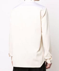( Nouvelle Collection ) Rick Owens Chemise à Design à Empiècements 21110 WHITE -Rick Owens Soldes 17752750 37315842 600