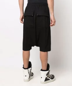 Rick Owens Short Sarouel En Coton 09 BLACK -Rick Owens Soldes 17752752 37316759 600