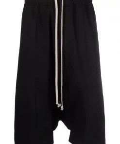 Rick Owens Short Sarouel En Coton 09 BLACK