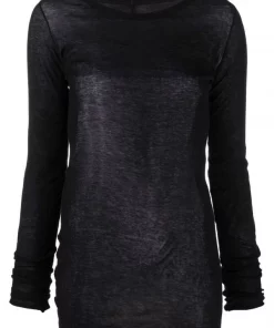 ( Nouvelle Collection ) Rick Owens Haut à Effet De Transparence 09 BLACK