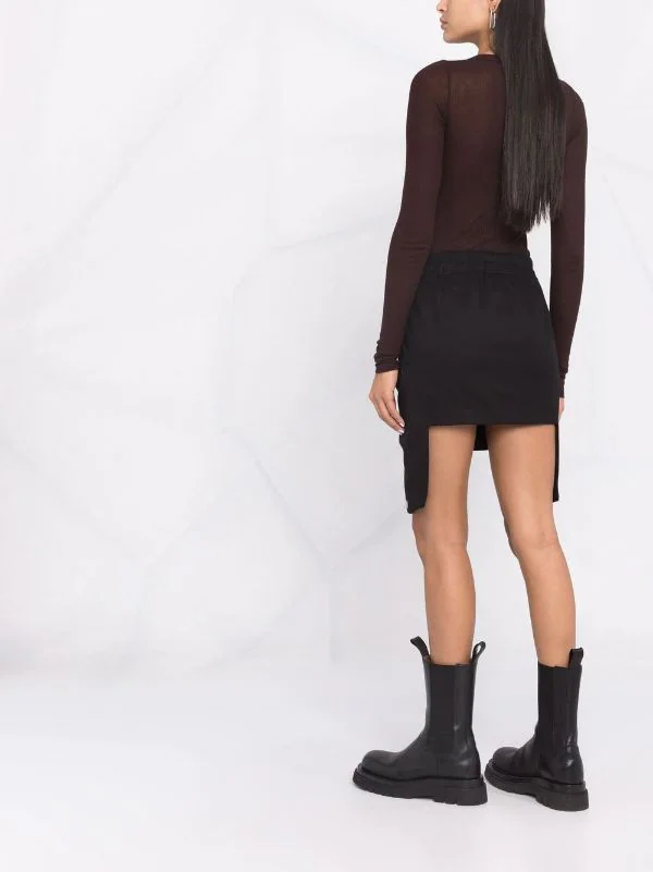 ( Nouvelle Collection ) Rick Owens Jupe Asymétrique à Lien De Resserrage 09 BLACK 8 ( Nouvelle Collection ) Rick Owens Jupe Asymétrique à Lien De Resserrage 09 BLACK – Image 6