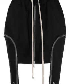 ( Nouvelle Collection ) Rick Owens Jupe Asymétrique à Lien De Resserrage 09 BLACK