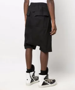 Rick Owens Bermuda à Lien De Resserrage 09 BLACK -Rick Owens Soldes 17753653 37462495 600