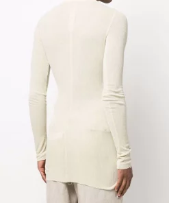 ( Nouvelle Collection ) Rick Owens T-shirt Fogachine Nervuré à Manches Longues 32 VANILLA -Rick Owens Soldes 17754070 37298305 600