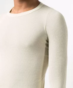 ( Nouvelle Collection ) Rick Owens T-shirt Fogachine Nervuré à Manches Longues 32 VANILLA -Rick Owens Soldes 17754070 37300388 600