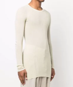 ( Nouvelle Collection ) Rick Owens T-shirt Fogachine Nervuré à Manches Longues 32 VANILLA -Rick Owens Soldes 17754070 37300402 600