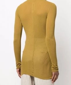 ( Nouvelle Collection ) Rick Owens 72 SULPHATE T-shirt Fogachine Nervuré à Manches Longues Homme -Rick Owens Soldes 17754073 37298405 600