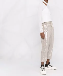 Rick Owens Pantalon De Jogging à Effet Métallisé 98 WARM SILVER -Rick Owens Soldes 17762403 37386715 600