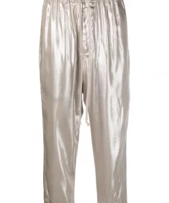 Rick Owens Pantalon De Jogging à Effet Métallisé 98 WARM SILVER