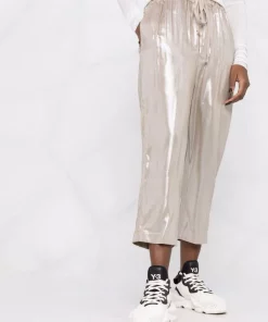 Rick Owens Pantalon De Jogging à Effet Métallisé 98 WARM SILVER -Rick Owens Soldes 17762403 37387388 600