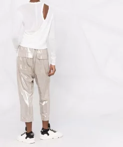 Rick Owens Pantalon De Jogging à Effet Métallisé 98 WARM SILVER -Rick Owens Soldes 17762403 37387465 600