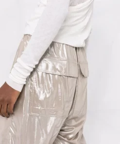 Rick Owens Pantalon De Jogging à Effet Métallisé 98 WARM SILVER -Rick Owens Soldes 17762403 37388097 600