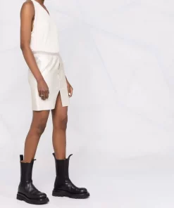 ( Nouvelle Collection ) Rick Owens Minijupe à Fini Métallisé 98 WARM SILVER -Rick Owens Soldes 17762405 37383864 600