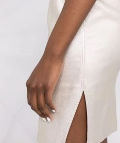 ( Nouvelle Collection ) Rick Owens Minijupe à Fini Métallisé 98 WARM SILVER -Rick Owens Soldes 17762405 37384128 600