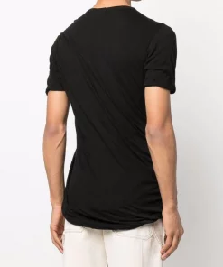 ( Nouvelle Collection ) Rick Owens 09 BLACK T-shirt à Encolure Ronde Homme -Rick Owens Soldes 17762462 37371390 600