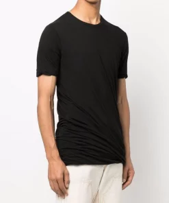 ( Nouvelle Collection ) Rick Owens 09 BLACK T-shirt à Encolure Ronde Homme -Rick Owens Soldes 17762462 37371411 600