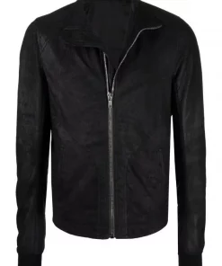 ( Nouvelle Collection ) Rick Owens Veste Bomber à Col Cheminée 09 BLACK