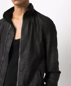 ( Nouvelle Collection ) Rick Owens Veste Bomber à Col Cheminée 09 BLACK -Rick Owens Soldes 17762464 37619748 600