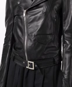 ( Nouvelle Collection ) Rick Owens 09 BLACK Veste De Moto En Cuir Femme -Rick Owens Soldes 17762465 37407839 600