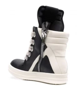 ( Nouvelle Collection ) Rick Owens 9111 BLACK/MILK/MILK Baskets Montantes Geobasket Femme -Rick Owens Soldes 17762560 37318648 600