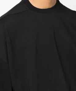 ( Nouvelle Collection ) Rick Owens 09 BLACK T-shirt à Encolure Ronde Homme -Rick Owens Soldes 17763258 37371405 600