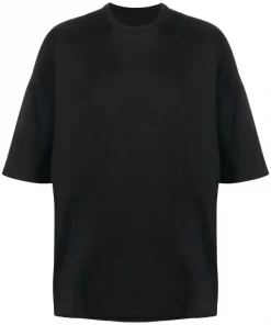 ( Nouvelle Collection ) Rick Owens 09 BLACK T-shirt à Encolure Ronde Homme
