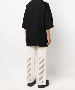 ( Nouvelle Collection ) Rick Owens 09 BLACK T-shirt à Encolure Ronde Homme -Rick Owens Soldes 17763258 37371417 600