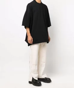 ( Nouvelle Collection ) Rick Owens 09 BLACK T-shirt à Encolure Ronde Homme -Rick Owens Soldes 17763258 37371426 600