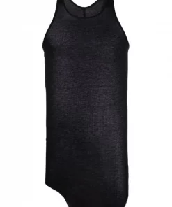( Nouvelle Collection ) Rick Owens Débardeur En Maille Nervurée 09 BLACK
