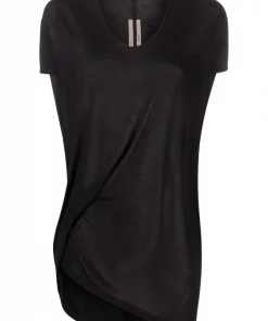 ( Nouvelle Collection ) Rick Owens 09 NERO T-shirt à Encolure Ronde Femme