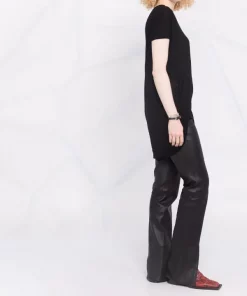 ( Nouvelle Collection ) Rick Owens 09 NERO T-shirt à Encolure Ronde Femme -Rick Owens Soldes 17764624 37407236 600