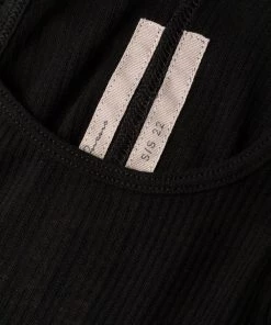 ( Nouvelle Collection ) Rick Owens 09 BLACK Robe-débardeur Nervurée Femme -Rick Owens Soldes 17765471 37373256 600