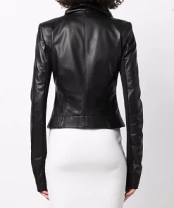 ( Nouvelle Collection ) Rick Owens Veste De Moto à Col à Rabat Femme -Rick Owens Soldes 17765712 37384893 600
