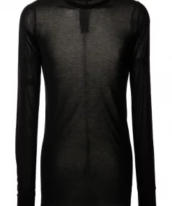 ( Nouvelle Collection ) Rick Owens T-shirt à Effet De Transparence BLACK