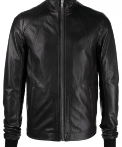 Rick Owens Veste En Cuir à Design à Empiècements 09 BLACK