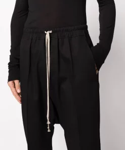 ( Nouvelle Collection ) Rick Owens BLACK Pantalon De Jogging à Coupe Sarouel Homme -Rick Owens Soldes 17783520 37556799 600