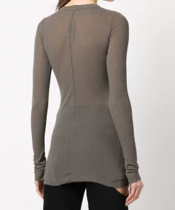 ( Nouvelle Collection ) Rick Owens Haut En Maille Nervurée à Manches Longues 34 DUST -Rick Owens Soldes 17783769 37511942 600