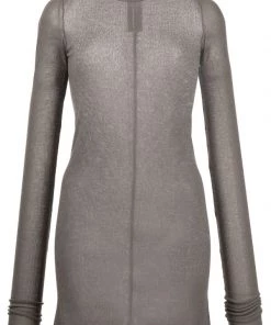 ( Nouvelle Collection ) Rick Owens Haut En Maille Nervurée à Manches Longues 34 DUST